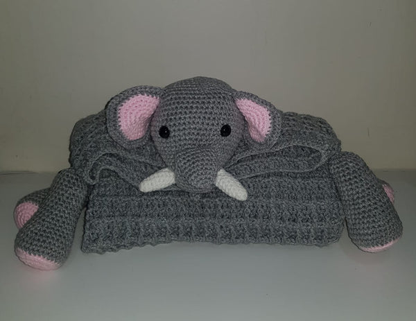 Elephant Blanket - Pink & Grey