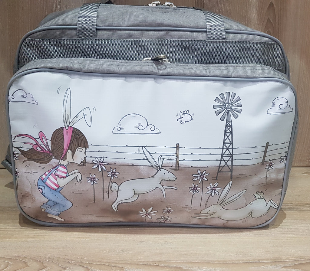Nappy/Weekender Bag - Girl with Rabbits (Farm Range)