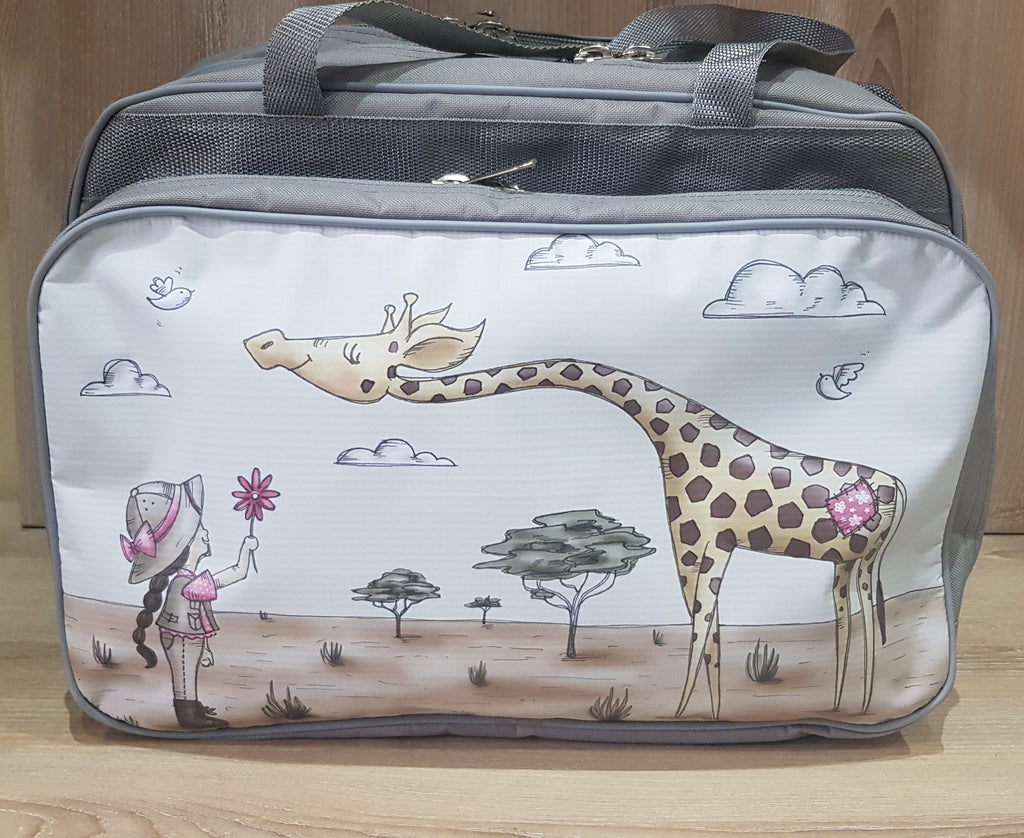 Nappy/Weekender Bag - Girl with Giraffe (Safari Range)