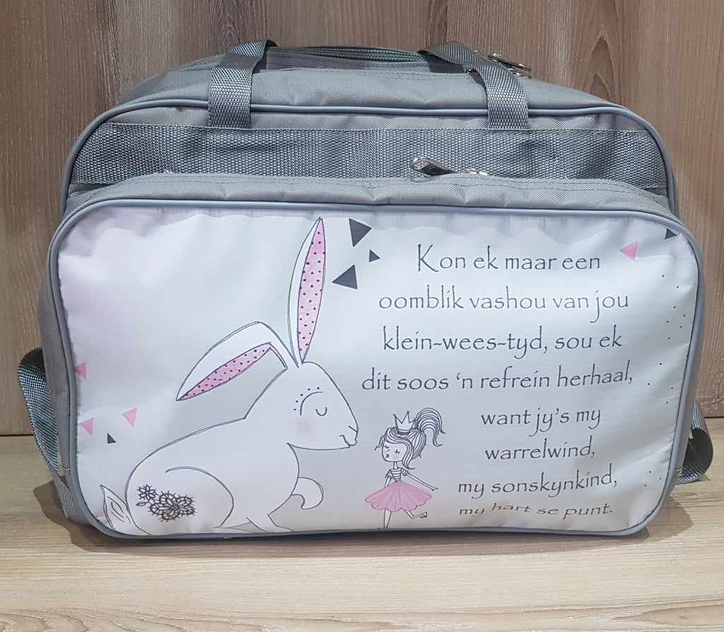 Nappy/Weekender Bag - Girl with Rabbit (Ballerina)