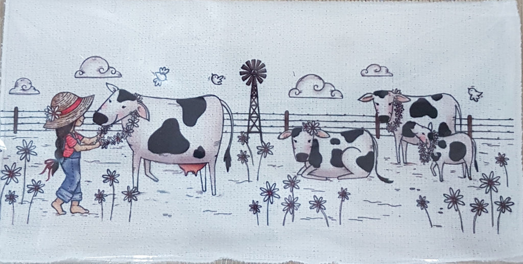 Wash Cloth - Girl with cow (Farm Range)
