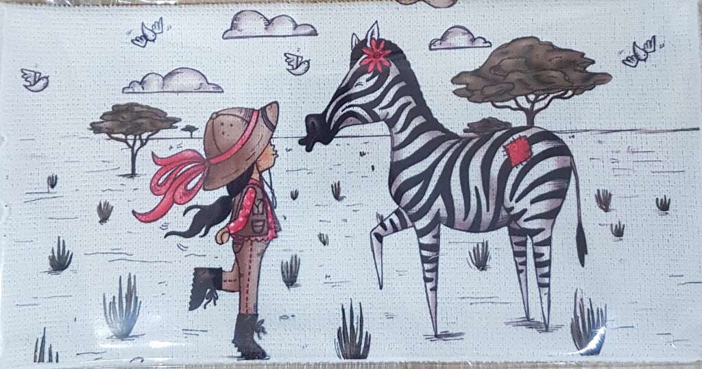 Wash Cloth - Girl with zebra ( Safari Range)