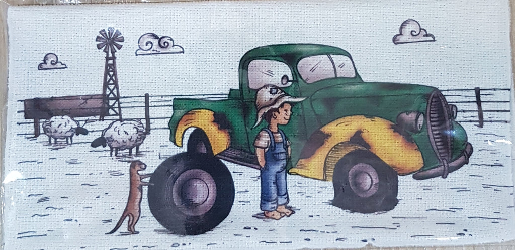 Wash Cloth - Boy with green truck ( Farm Range)