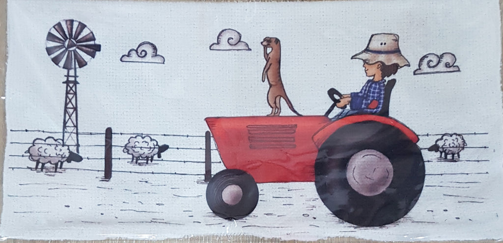 Wash Cloth - Boy with red tractor ( Farm Range)