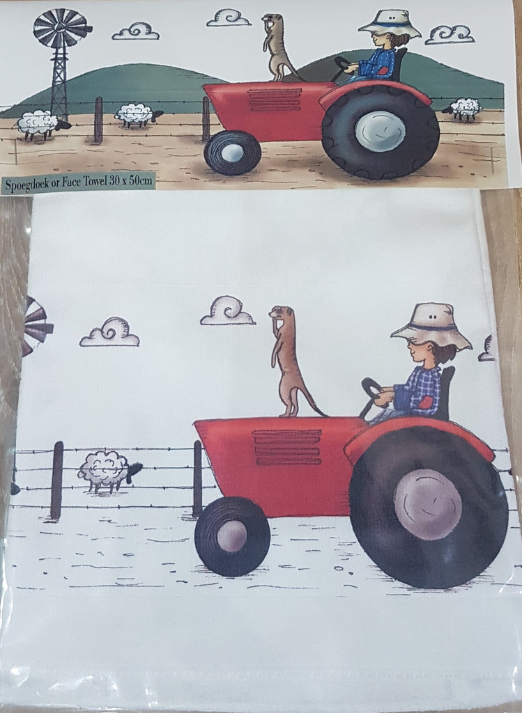 Face Towel - Red tractor (Farm Range)