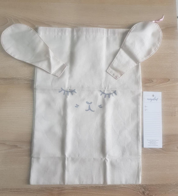 Sleepy-Eye Bunny Canvas Gift Bag