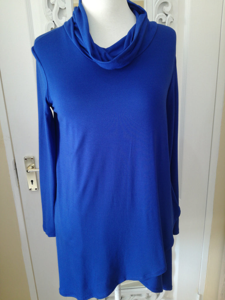 J&S Clothing Crossover melange knit top roll neck Royal blue, Moeitelose Mooi - Online Clothing Boutique