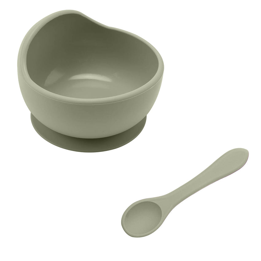 Silicone Bowl with Spoon - Sage